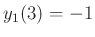 $ y_1(3)=-1$