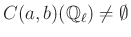 $ C(a,b)(\mathbb{Q}_\ell)\neq\emptyset$