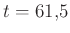 $ t=61{,}5$