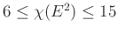 $ 6\leq \chi(E^2) \leq 15$