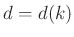 $ d=d(k)$