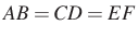 $ AB=CD=EF$