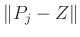 $ \Vert P_{j}-Z\Vert$