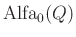 $ \operatorname{Alfa}_{0}(Q)$