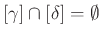 $ [\gamma] \cap [\delta] = \emptyset$