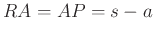 $ RA=AP=s-a$