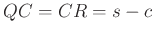 $ QC=CR=s-c$