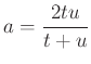 $ a=\dfrac{2tu}{t+u}$