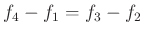 $ f_{4}-f_{1} = f_{3}-f_{2}$