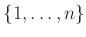 $ \{1, \dots, n\}$