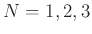 $ N=1, 2, 3$