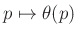 $ p\mapsto \theta(p)$