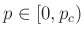 $ p \in [0,p_c)$