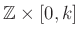 $ \mathbb{Z}\times [0,k]$
