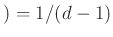 $ )=1/(d-1)$