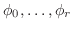 $\phi _0, \ldots ,
\phi _r$