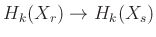 $ H_k(X_r) \to H_k(X_s)$