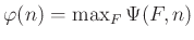 $ varphi(n)=max_FPsi(F,n)$
