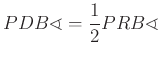 $ PDB\sphericalangle=\dfrac{1}{2}PRB\sphericalangle$