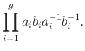 $\displaystyle \prod_{i = 1}^g a_i b_i a_i^{-1} b_i^{-1}.
$