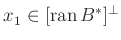 $ x^{}_1\in [\operatorname{ran}B^*]^{\perp}$