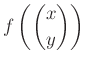 $ f\left(\dbinom{x}{y}\right)$