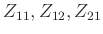 $ Z_{11},Z_{12},Z_{21}$