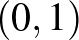$(0,1)$