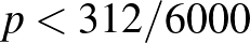 $p<312/6000$