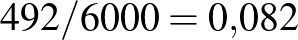 $492/6000=0{,}082$