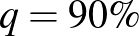 $q=90\%$