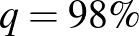 $q=98\%$