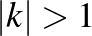 $\vert k\vert >1$