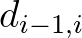 $d_{i-1,i}$