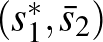 $( s_1^*,\bar s_2)$