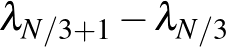 $\lambda_{N/3+1} - \lambda_{N/3}$