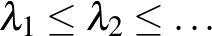 $\lambda_1\le \lambda_2 \le \ldots$