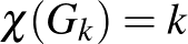 $\chi(G_k)=k$