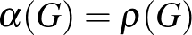 $\alpha(G)=\rho(G)$