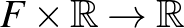 $F\times {\mathbb{R}}\to {\mathbb{R}}$