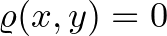 $\varrho(x,y)=0$