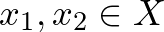 $x_1,x_2\in X$
