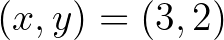 $(x,y)=(3,2)$