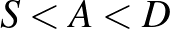 $\displaystyle S<A<D
$