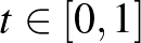 $t\in[0,1]$