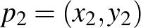 $p_2=(x_2,y_2)$