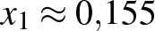 $x_1\approx 0{,}155$