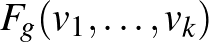 $F_g(v_1,\dots,v_k)$