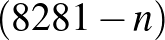 $(8281-n)$