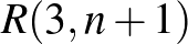 $R(3,n+1)$